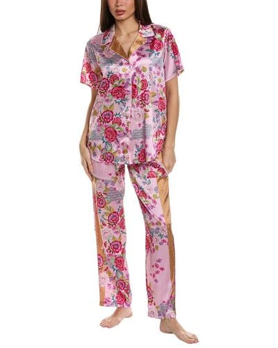 Johnny Was 2pc Byni Silk-blend Lounge Set - Red