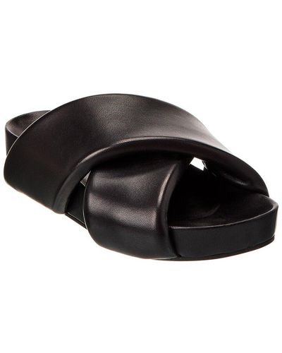 Jil Sander Padded Leather Sandal - Black
