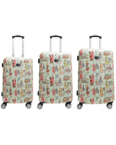 Adrienne Vittadini Paris Ladies Collection 3pc Hardcase Luggage Set - Metallic