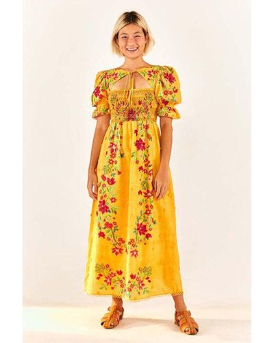 FARM Rio Flower Dream Maxi Dress - Yellow