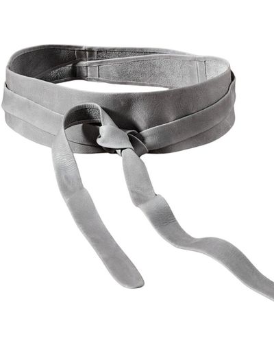 Ada Classic Wrap Leather Belt - Gray