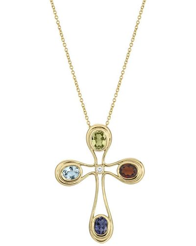Le Vian 14k Honey Gold 1.37 Ct. Tw. Diamond & Gemstone Pendant Necklace - Metallic