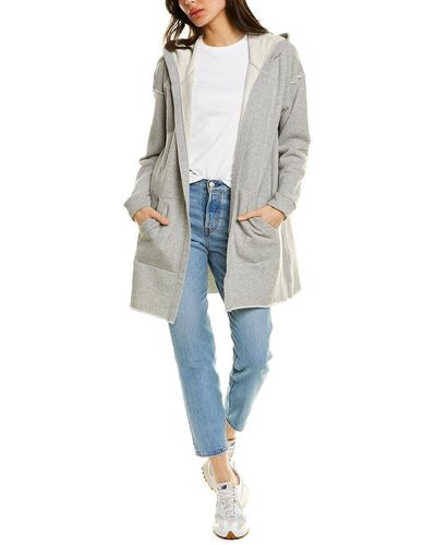 Eileen Fisher Hooded Thigh Jacket - Gray