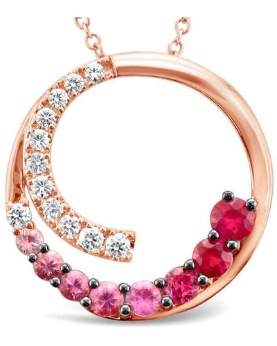Le Vian 14k Rose Gold 1.11 Ct. Tw. Ruby Pink Sapphire Pendant Necklace