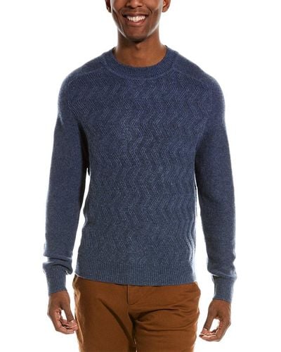 Kier + J Kier + J Saddle Shoulder Wool & Cashmere-blend Sweater - Blue