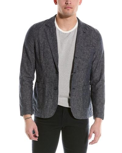 AG Jeans Trunnel Linen-blend Blazer - Gray