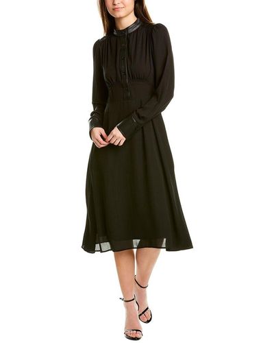 Gracia Shirred Midi Dress - Black
