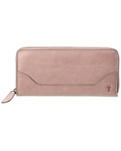 Frye Melissa Zip Leather Wallet - Pink