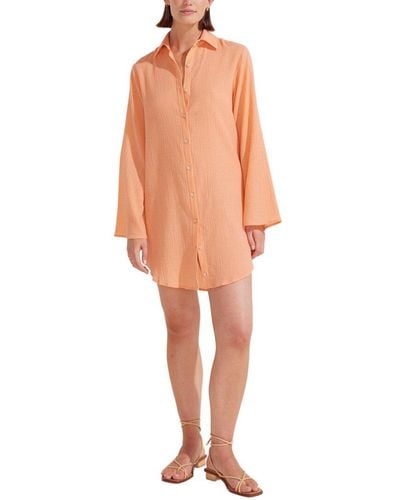 Auguste Maxine Shirt Mini Dress - Orange