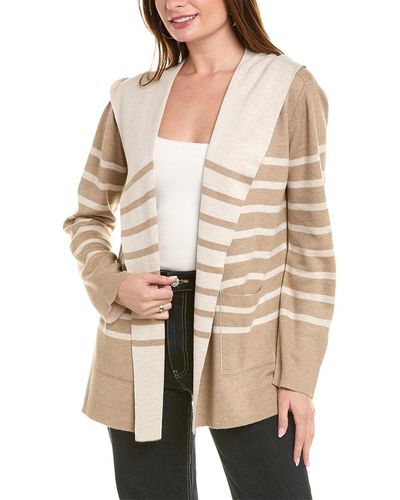 Splendid Sydney Stripe Reversible Cashmere-blend Cardigan - Natural