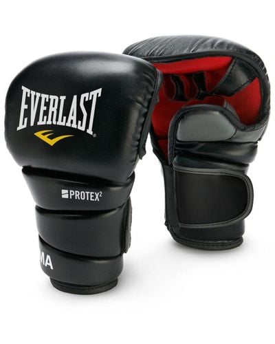 Everlast Large Protex 3 Leather Mma Gloves - Black