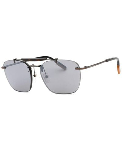 Zegna Ez0155 59mm Sunglasses - Metallic