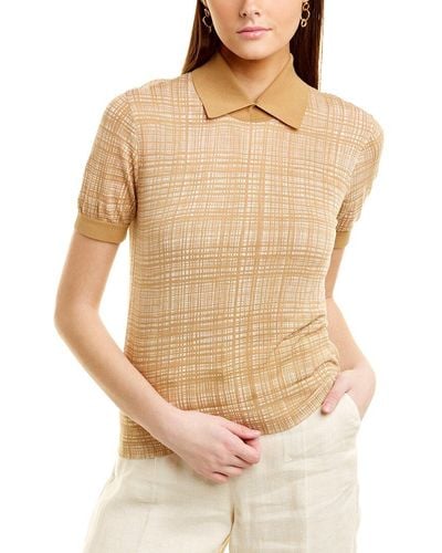 Tory Burch Printed Sweater Polo Shirt - Natural