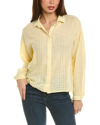 Bella Dahl High-low Hem Linen-blend Shirt - Yellow