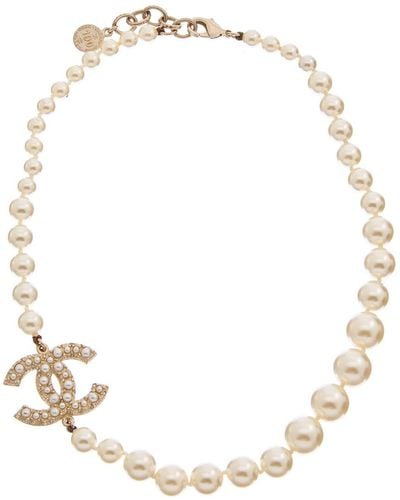 chanel pink pearl necklace vintage