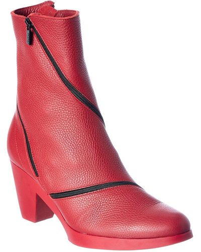 Arche Divzyp Leather Bootie - Red