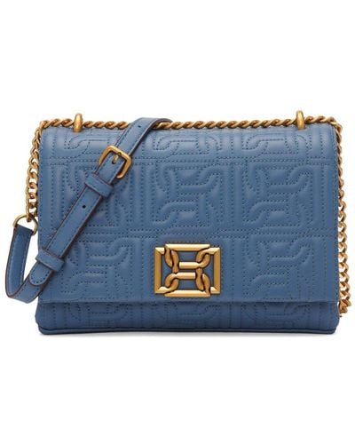 DKNY Delanie Flap Leather Shoulder Bag - Blue