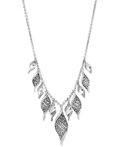 John Hardy Classic Chain Silver Wave Necklace - White