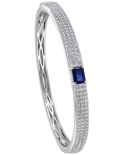 Sabrina Designs 14k 2.81 Ct. Tw. Diamond & Sapphire Stackable Bangle Bracelet - Blue