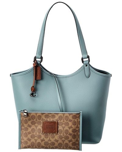 COACH Leather Tote - Blue