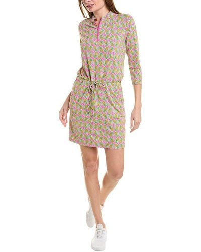 IBKUL 3/4-sleeve Drawstring Dress - Natural