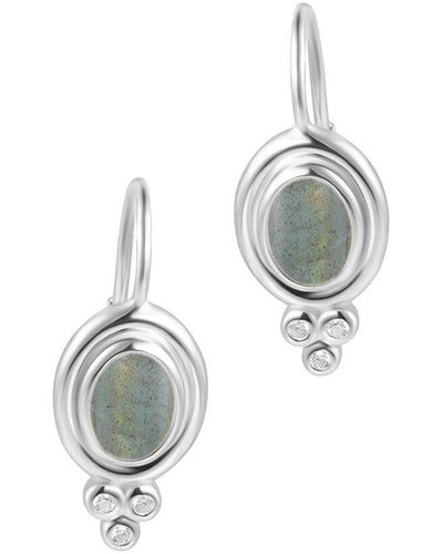 Adornia Fine Jewelry 4.00 Ct. Tw. Labradorite Droplet Earrings - White
