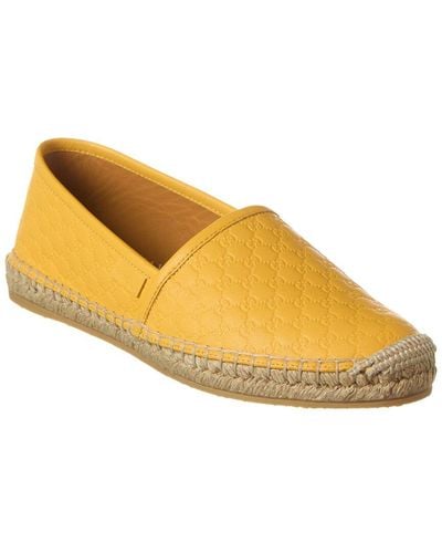 Gucci GG Leather Espadrille - Yellow