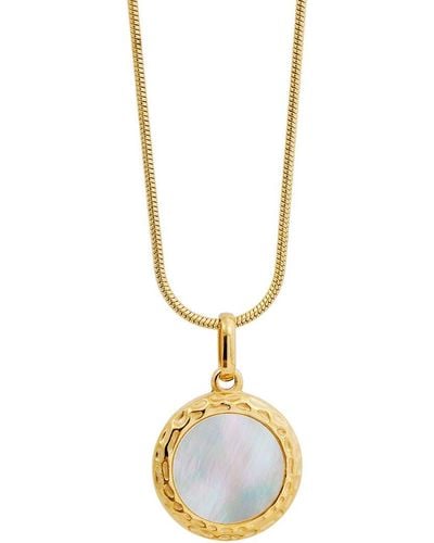 Savvy Cie 18K Plated 16Mm Pearl Medallion Pendant Necklace - Metallic