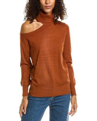 L'Agence Easton 1 Shoulder Sweater - Orange