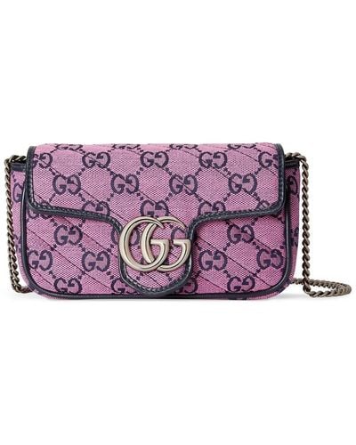 Gucci GG Marmont Canvas Super Mini Bag - Purple