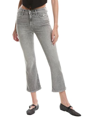 7 For All Mankind Luxe Vintage High-waist Imprint Slim Kick Jean - Gray