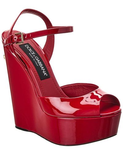 Red Wedge sandals for Women | Lyst