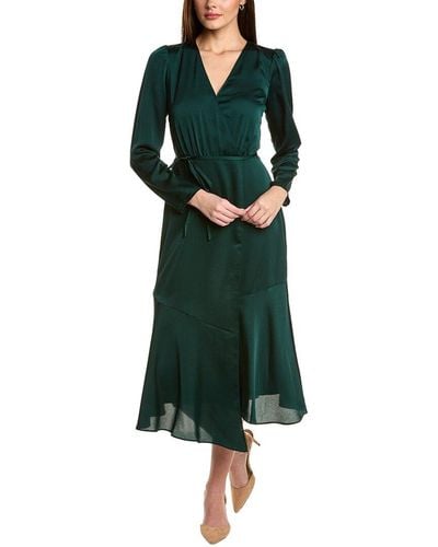 Anne Klein Faux Wrap Midi Dress - Green