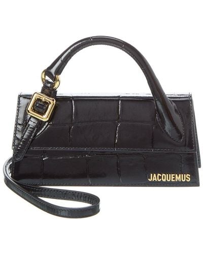 Jacquemus Le Chiquito Long Boucle Croc-embossed Leather Shoulder Bag - Black