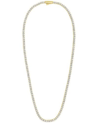 Sterling Forever 14k Plated Cz Cecil Tennis Necklace - Multicolour