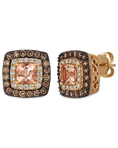 Le Vian Le Vian Chocolatier 14k Rose Gold 1.78 Ct. Tw. Diamond & Morganite Earrings - Multicolour