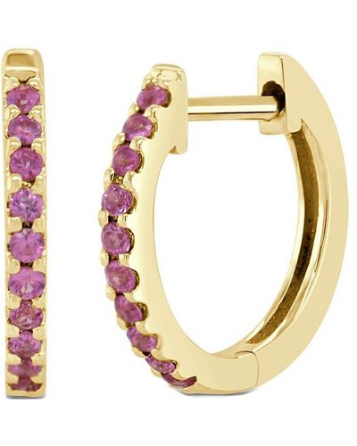 Sabrina Designs 14k 0.15 Ct. Tw. Pink Sapphire Huggie Earrings - Metallic