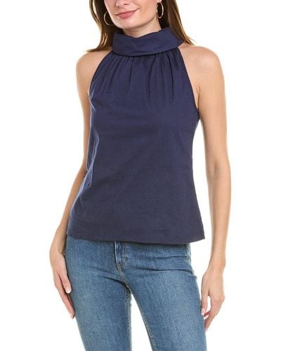 Sail To Sable Cowl Neck Top - Blue