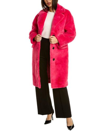 Adrienne Landau Belted Coat - Red