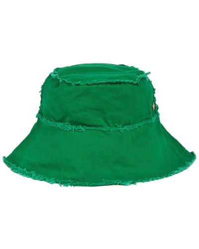Jocelyn Frayed Bucket Hat - Green