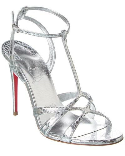 Christian Louboutin Tangueva 100 Leather Sandal - Metallic