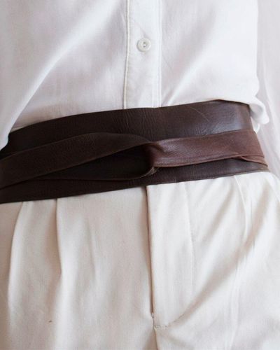 Ada Classic Wrap Leather Belt - White