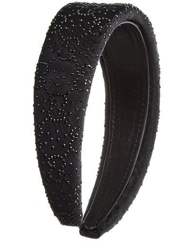 Gucci GG Crystal Moire Headband - Black