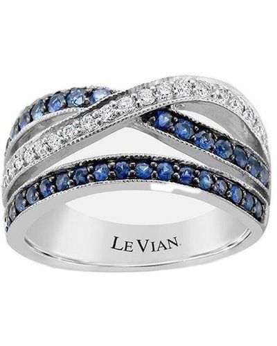 Le Vian 14k Vanilla Gold® 0.84 Ct. Tw. Diamond & Sapphire Ring - Blue