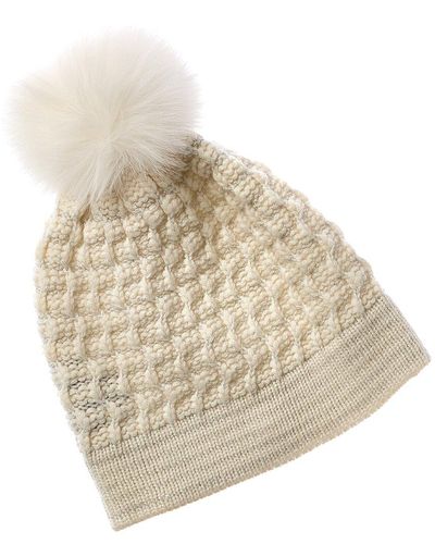 Forte Lux Cable Pompom Wool & Cashmere-blend Hat - Natural