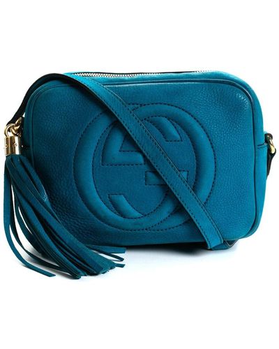 Gucci Leather Soho Disco Crossbody (Authentic Pre-Owned) - Blue