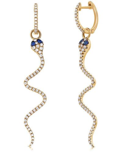 Sabrina Designs 14k 0.59 Ct. Tw. Diamond & Sapphire Snake Dangle Earrings - White