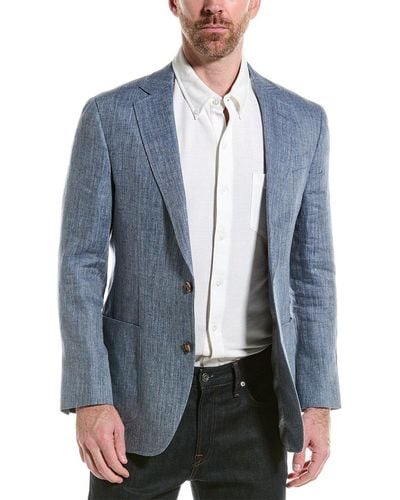 Brooks Brothers Classic Fit Linen Suit Jacket - Blue