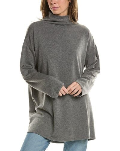 Eileen Fisher High Funnel Neck Tunic - Grey