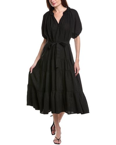 Velvet By Graham & Spencer Karina Tiered Linen Maxi Dress - Black